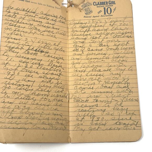 Vintage Clabber Girl Baking Powder Recipe Booklet Note Book with Writing In It - Picture 5 of 11